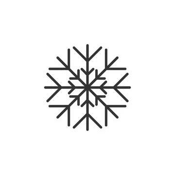 Snowflake icon flat Snowflake. Black Icon Flat on white background Copyrig... Foto stock