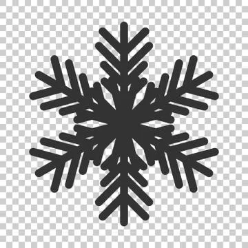 Snowflake icon in flat style. Snow flake winter vector illustration on isolat Stock Illustration