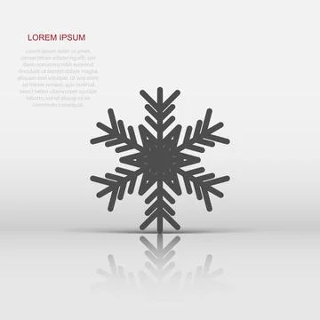 Snowflake icon in flat style. Snow flake winter vector illustration on isol.. Stock Illustration