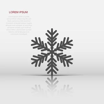 Snowflake icon in flat style. Snow flake winter vector illustration on isol.. Stock Illustration