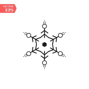 Snowflake icon. Flat vector illustration in black on white background. EPS 10 Stock Illustration