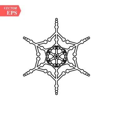Snowflake icon. Flat vector illustration in black on white background. EPS 10 Stock-Illustration