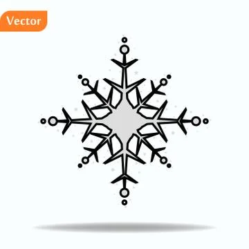 Snowflake icon. Flat vector illustration in black on white background. EPS 10 Stock Illustration