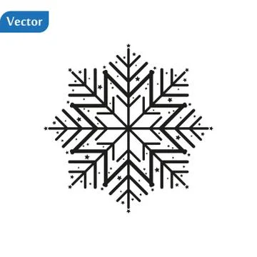 Snowflake icon. Flat vector illustration in black on white background. EPS 10 Stock Illustration