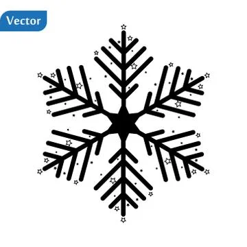 Snowflake icon. Flat vector illustration in black on white background. EPS 10 Stock Illustration