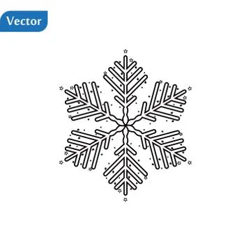 Snowflake icon. Flat vector illustration in black on white background. EPS 10 Stock Illustration
