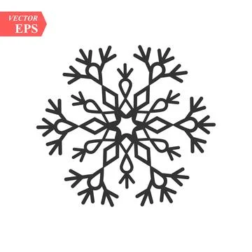 Snowflake icon. Flat vector illustration in black on white background. EPS 10 Stock Illustration