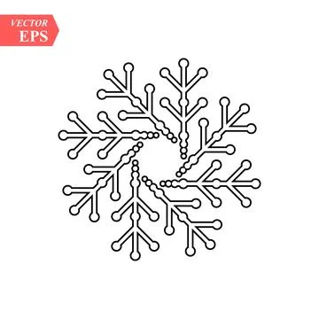 Snowflake icon. Flat vector illustration in black on white background. EPS 10 Stock Illustration