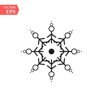 Snowflake icon. Flat vector illustration in black on white background. EPS 10 Stock Illustration