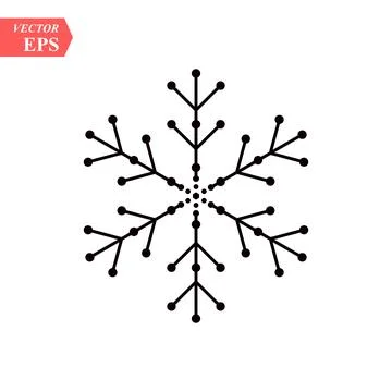 Snowflake icon. Flat vector illustration in black on white background. EPS 10 Stock Illustration