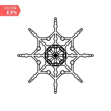 Snowflake icon. Flat vector illustration in black on white background. EPS 10 Stock Illustration
