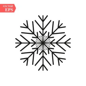 Snowflake icon. Flat vector illustration in black on white background. EPS 10 Stock Illustration