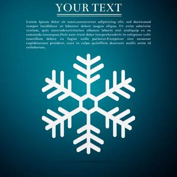 Snowflake icon isolated on blue background. Flat design. Vector Illustration Stock Illustration