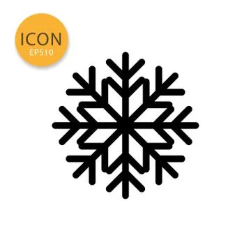 Snowflake icon isolated flat style. Stock Illustration