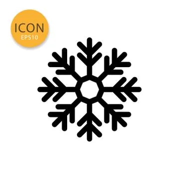 Snowflake icon isolated flat style. Stock Illustration