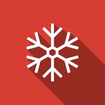 Snowflake icon isolated with long shadow. Flat design. Vector Illustration Stock Illustration