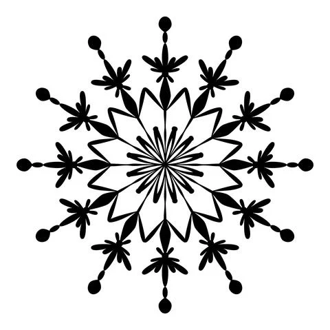 Snowflake icon. Isolated on white background. Vector Stock Illustration