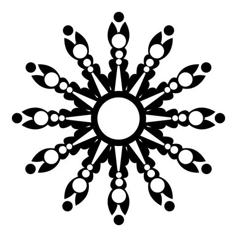 Snowflake icon. Isolated on white background. Vector Stock Illustration