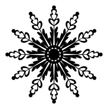 Snowflake icon. Isolated on white background. Vector Stock Illustration