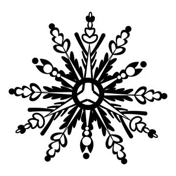 Snowflake icon. Isolated on white background. Vector Stock Illustration