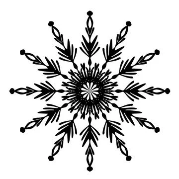 Snowflake icon. Isolated on white background. Vector Stock Illustration