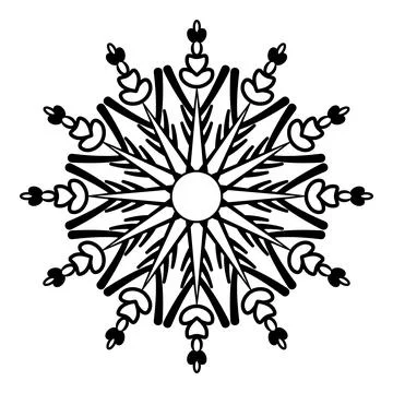 Snowflake icon. Isolated on white background. Vector Stock Illustration