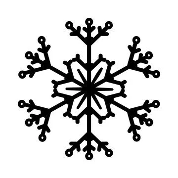Snowflake icon isolated on white background. Simple geometric snowflake. Stock Illustration