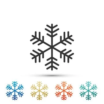 Snowflake icon isolated on white background. Set elements in colored icons... イラスト素材