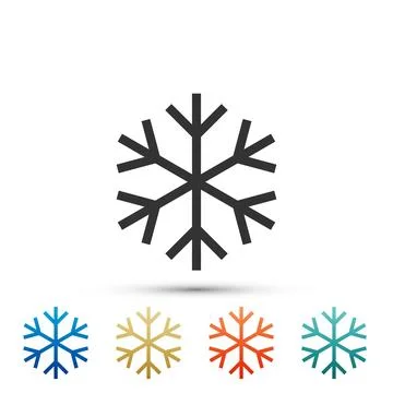 Snowflake icon isolated on white background. Set elements in colored icons... Stock Illustration