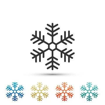 Snowflake icon isolated on white background. Set elements in colored icons... Stock Illustration
