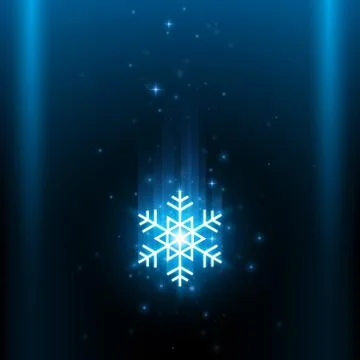 Snowflake icon with light effect background Stock Illustration