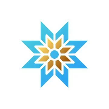 Snowflake icon Logo Vector Illustration. Snowflake icon design vector templat Stock Illustration