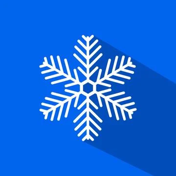Snowflake icon with long shadow Snowflake flat icon with long shadow. Vect... Stock Photos