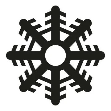 Snowflake icon representing winter, cold, and ice Stock Illustration