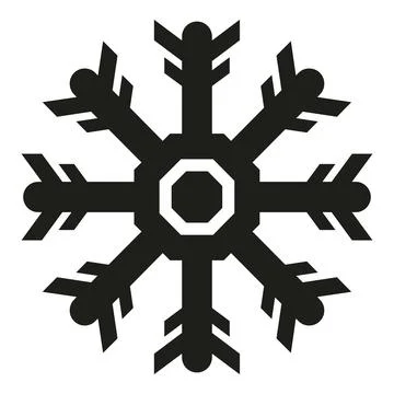 Snowflake icon representing winter cold and frost Stock Illustration