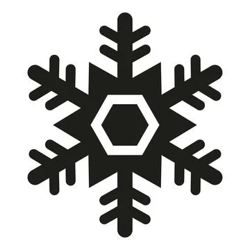 Snowflake icon representing winter, cold, and freezing weather Stock Illustration