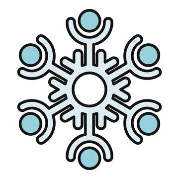 Snowflake icon representing winter, cold, crystal and frost 스톡 일러스트