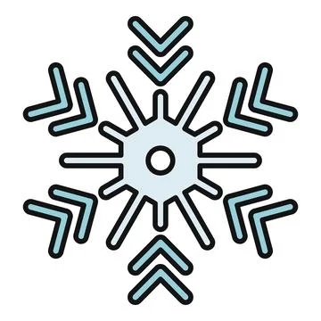 Snowflake icon representing winter cold weather and ice Stock Illustration