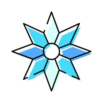 Snowflake icon representing winter frost and ice Stock Illustration