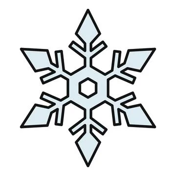 Snowflake icon representing winter frost and ice Stock Illustration