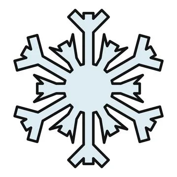 Snowflake icon representing winter, ice, and cold weather Stock Illustration