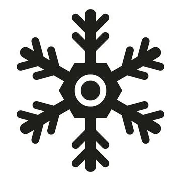 Snowflake icon representing winter snow and cold weather Stock Illustration