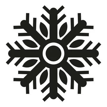 Snowflake icon representing winter weather and cold temperatures Stock Illustration