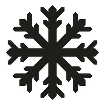 Snowflake icon representing winter weather and cold Stock Illustration