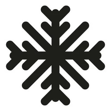 Snowflake icon representing winter weather and frost Stock Illustration