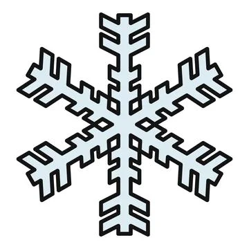 Snowflake icon representing winter weather and frost Stock Illustration