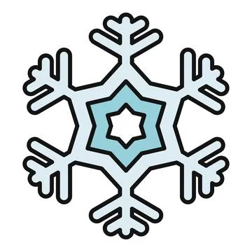 Snowflake icon representing winter weather and frost Stock Illustration