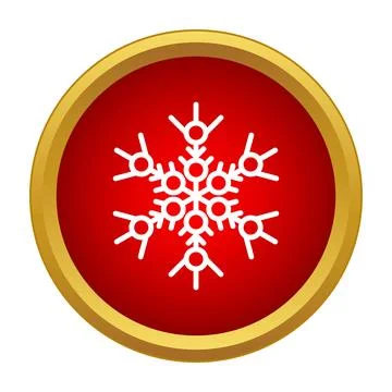 Snowflake icon representing winter weather and cold Stock Illustration