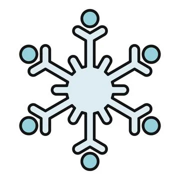 Snowflake icon representing winter weather and frost Stock Illustration