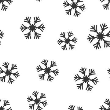 Snowflake icon seamless pattern background. Snow flake winter vector illustra Stock Illustration